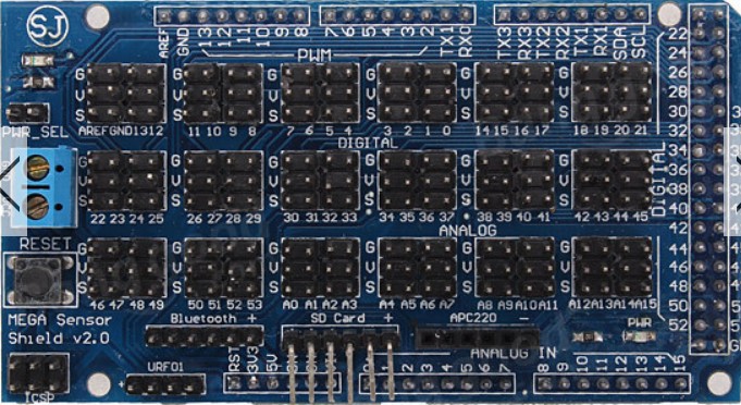 mega sensor shield v2.0 expansion board for arduino atmega 2560 r3